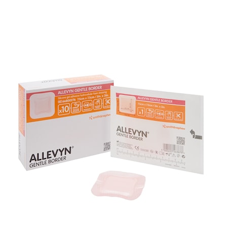 Allevyn Gentle Border Silicone Foam Dressing, 3 x 3 Inch, Sterile, 10PK 66800276